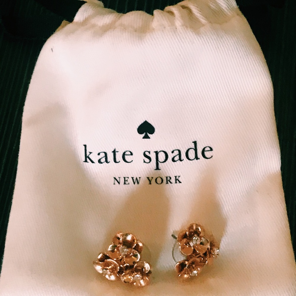 Kate Spade Gold Crystal Flower Cluster Earrings